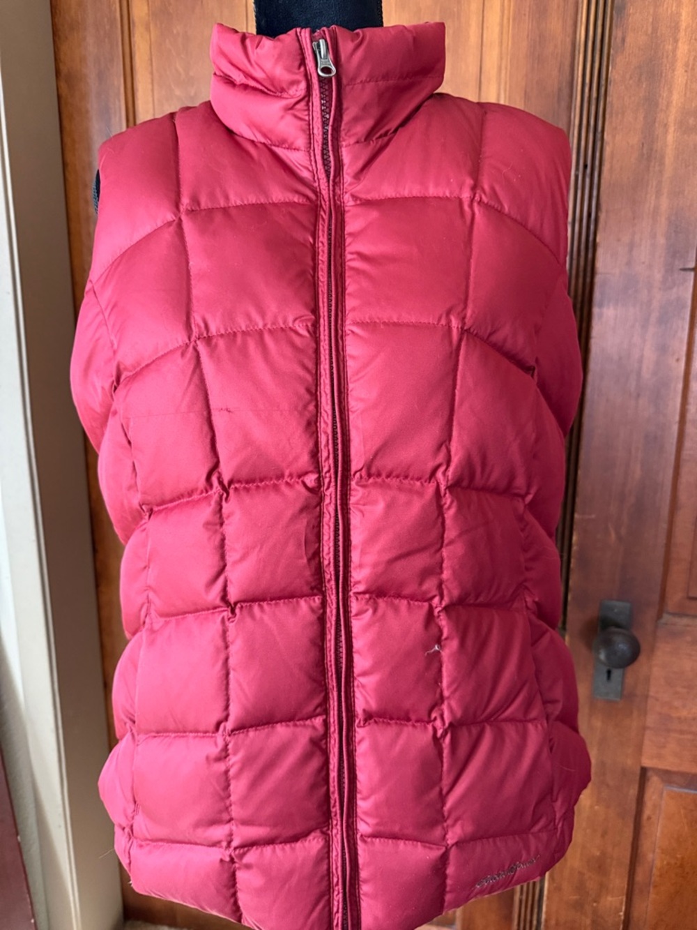 Women’s Eddie Bauer Deep red/burgundy and Down filled Quilted Puffy Vest